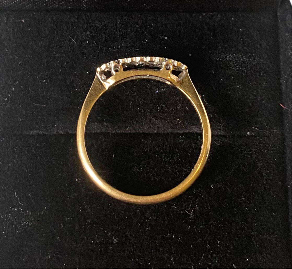 Art deco yellow gold and platinum miligrain cloud ring