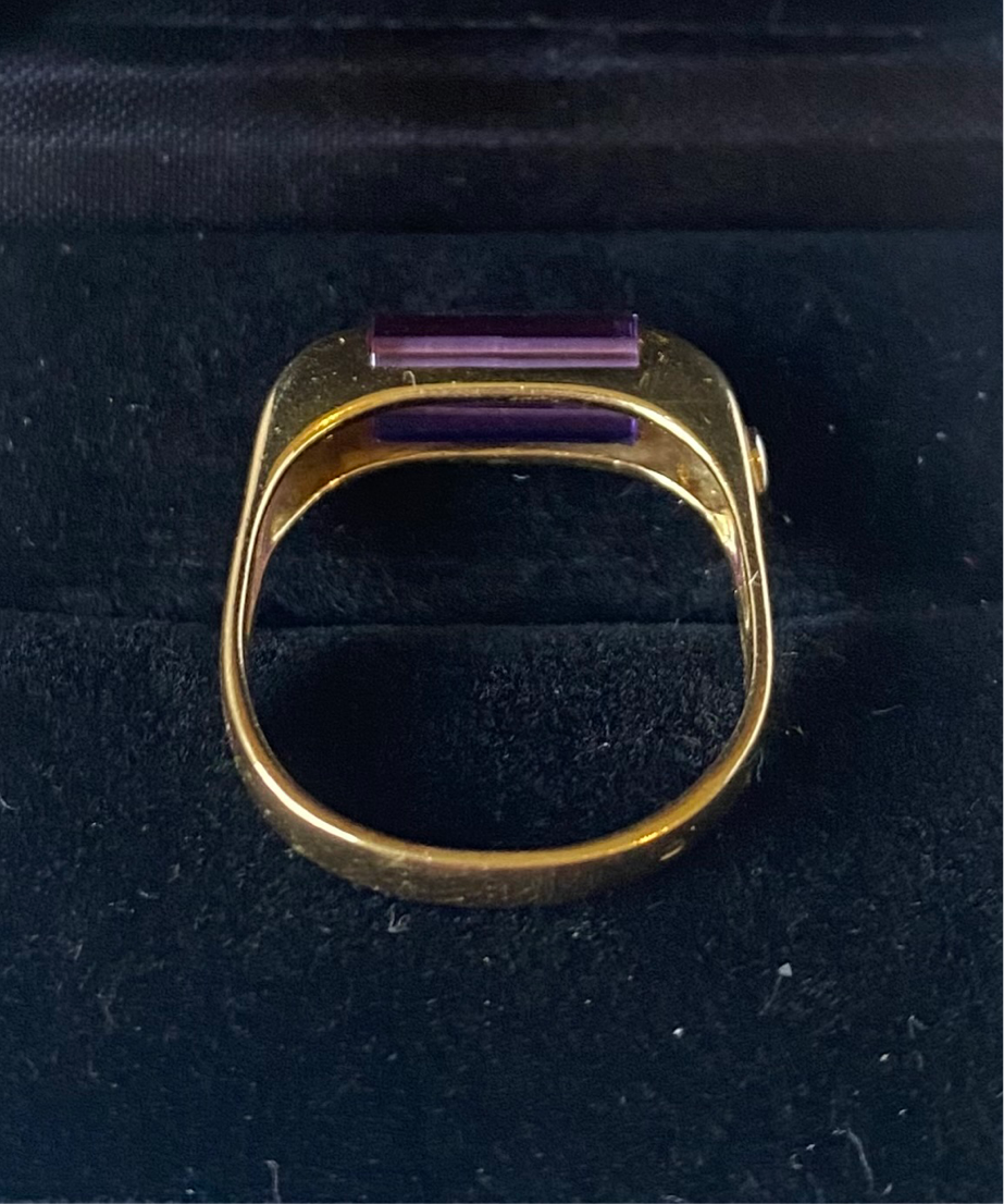 Ventecentuno 121 gold ring with amethyst