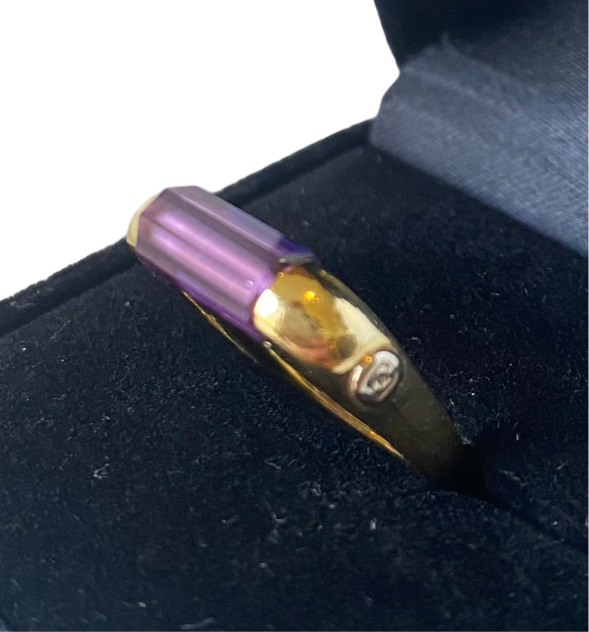 Ventecentuno 121 gold ring with amethyst