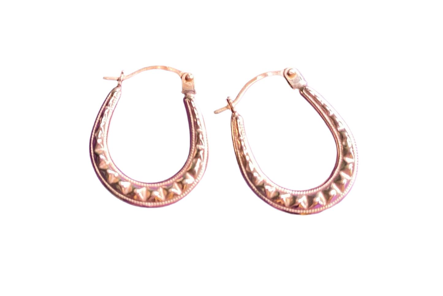 Gold studded U-shaped hoops