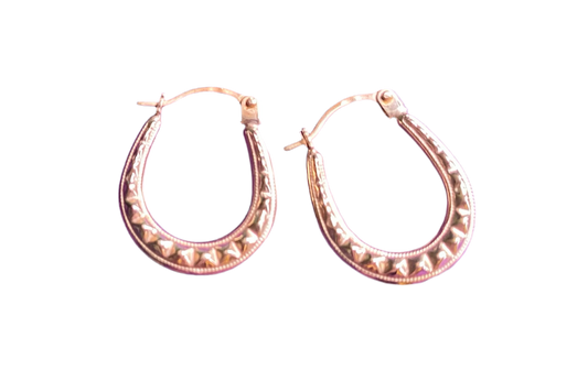 Gold studded U-shaped hoops