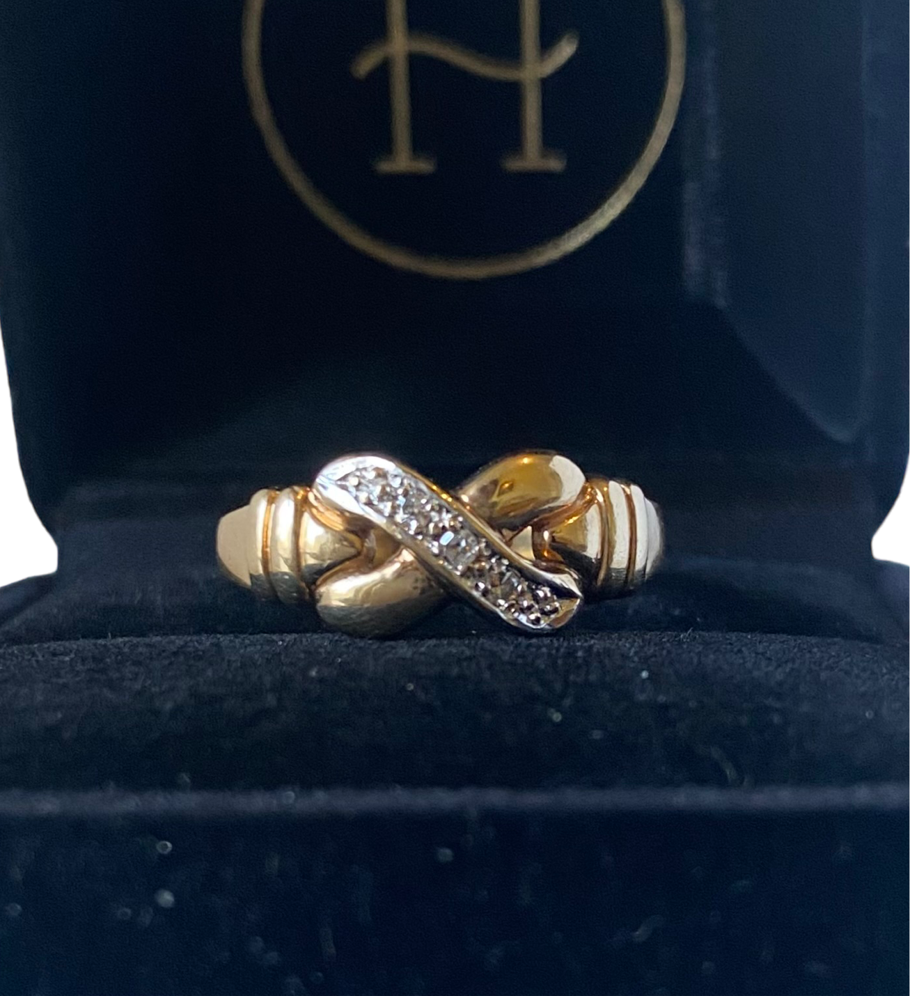 Gold and diamond eighties eternity fantasy ring